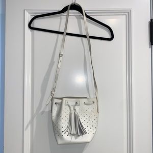 J Crew white adjustable crossbody bag